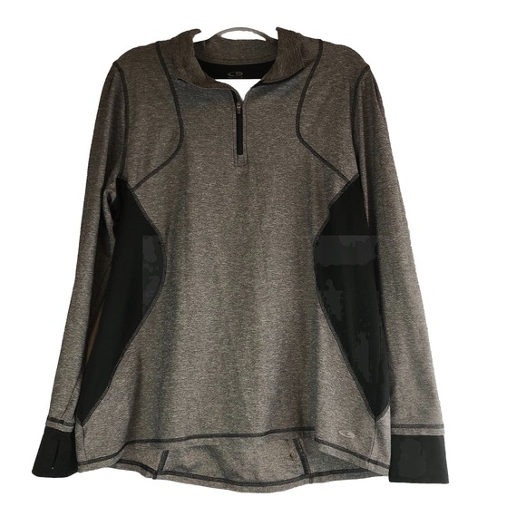 Champion Tops - Champion Womens Shirt XXL Gray 1/4 Zip Pullover‎ Long Sleeve Athletic Top